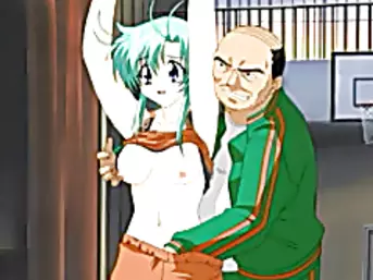 Japanese basketball coach hentai identity card pussy and squeezing breast